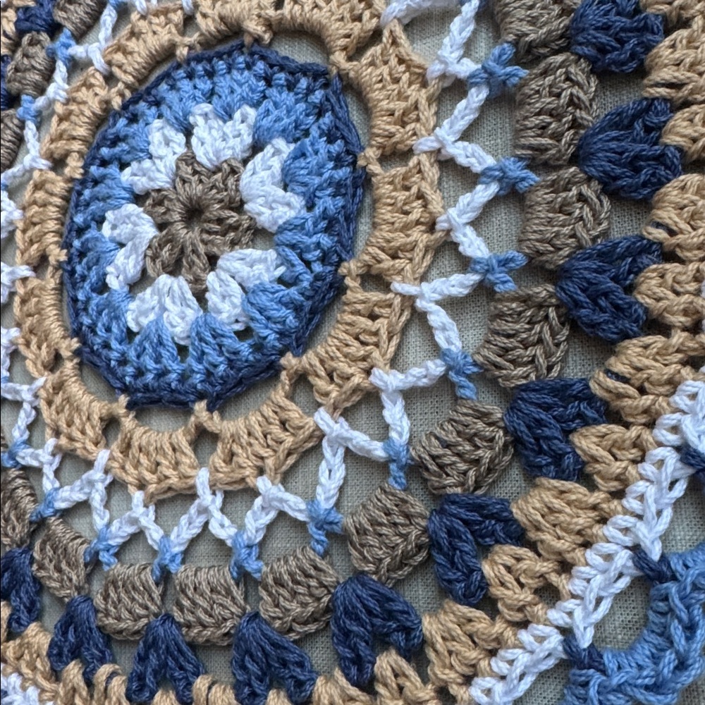 Crochet Doily, Placemat, Trivet, Handmade, 100% Cotton, Retro Crochet Decor, 13” - Picture 5 of 5